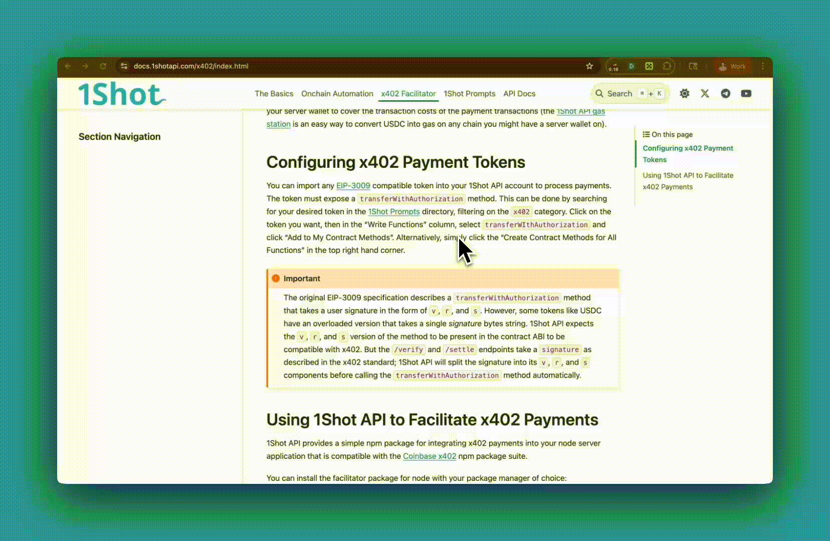 Importing an x402 token